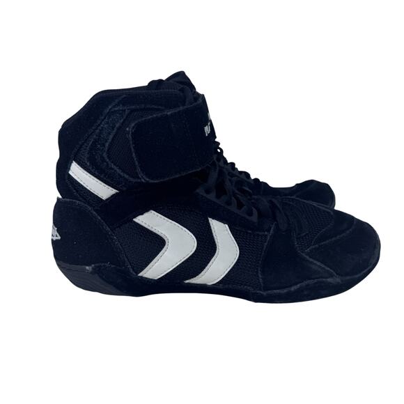 Matman SO25 Wrestling‎ Shoe Youth 4 Black Suede High Top Hook & loop Split Sole - Picture 1 of 9